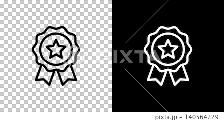 獎章圖示、花飾、可愛星星、絲帶 獎章圖示、花飾、可愛星星、絲帶 140564229