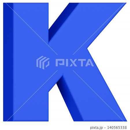 3D素材_アルファベット_K_青 140565338