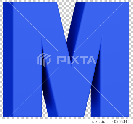3D材質_字母M_藍色 140565340