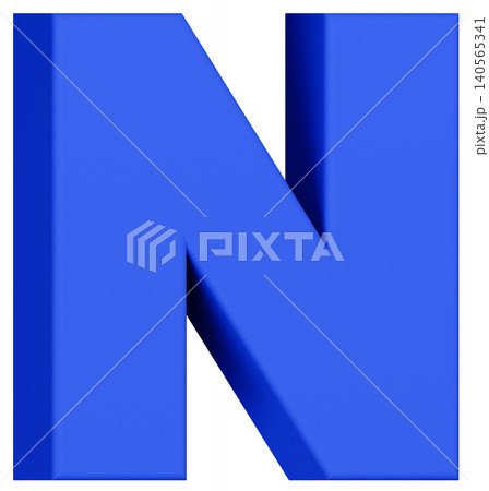 3D素材_アルファベット_N_青 3D素材_アルファベット_N_青 140565341