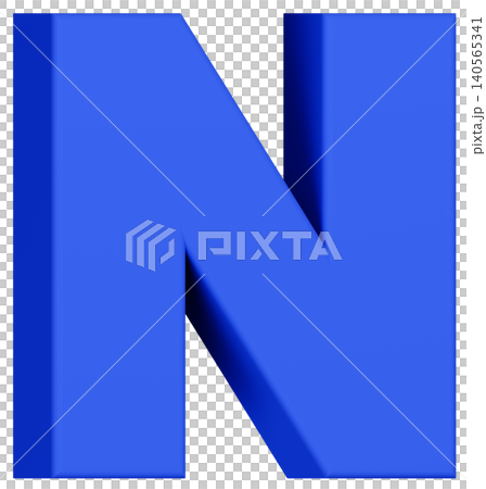 3D素材_アルファベット_N_青 3D素材_アルファベット_N_青 140565341