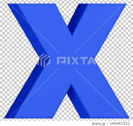 3D素材_アルファベット_X_青 140565352