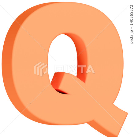 3D素材_アルファベット_Q_オレンジ 3D素材_アルファベット_Q_オレンジ 140565372