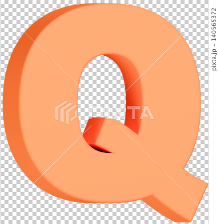 3D素材_アルファベット_Q_オレンジ 3D素材_アルファベット_Q_オレンジ 140565372