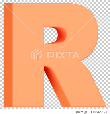 3D材質_字母_R_橙色 3D材質_字母_R_橙色 140565374