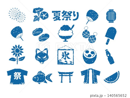 日本の夏季和風イラスト素材セット 日本の夏季和風イラスト素材セット 140565652