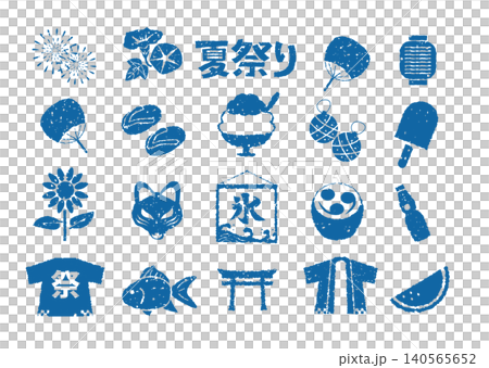 日本の夏季和風イラスト素材セット 日本の夏季和風イラスト素材セット 140565652