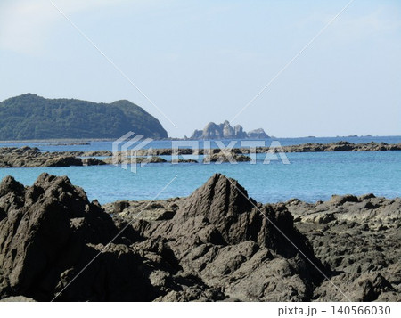 熊本県天草市、NHK大河ドラマ「武蔵」のロケ地、美しい海が広がる茂串海岸 140566030