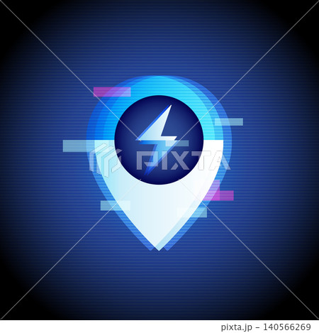 EV Charging Station Location Pin Icon Design 140566269
