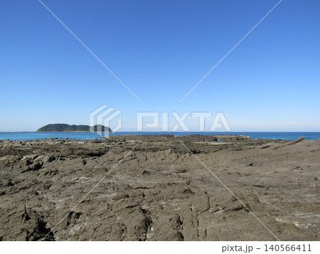 熊本県天草市、NHK大河ドラマ「武蔵」のロケ地、美しい海が広がる茂串海岸 140566411