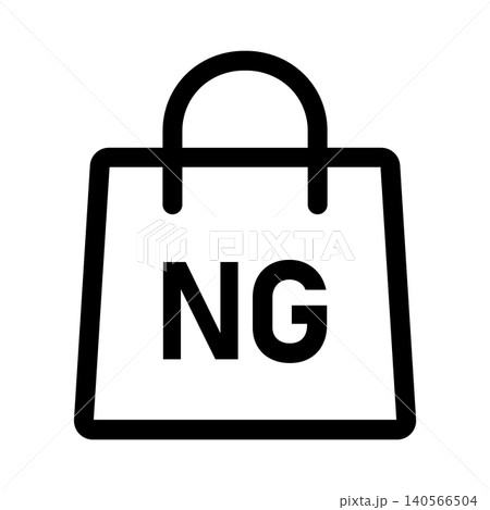 購入不可、販売終了を表す「NG」ショッピングバッグのアイコン 購入不可、販売終了を表す「NG」ショッピングバッグのアイコン 140566504