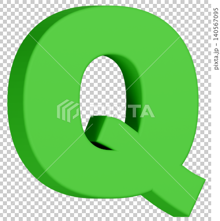 3D素材_アルファベット_Q_緑 3D素材_アルファベット_Q_緑 140567095