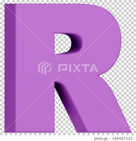 3D Material_Alphabet_R_Purple 3D Material_Alphabet_R_Purple 140567122