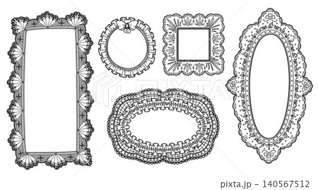 Vintage coquette lace frames, whimsical borders Vintage coquette lace frames, whimsical borders 140567512