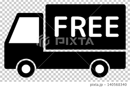 卡車圖示上寫著「FREE」字樣，表示免運費。 140568340