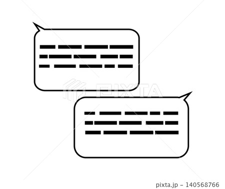 チャットのやり取りを示すシンプルな吹き出しイラスト素材 140568766