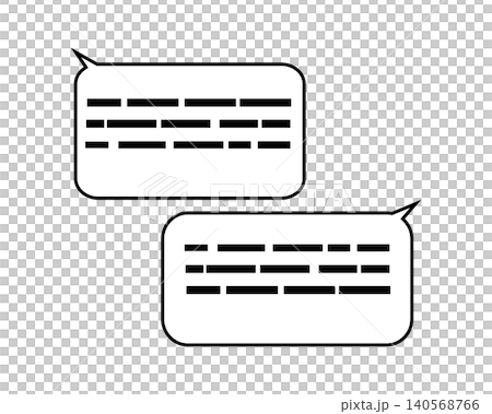 チャットのやり取りを示すシンプルな吹き出しイラスト素材 140568766
