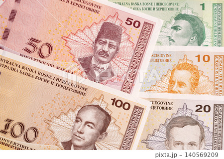 Bosnia and Herzegovina convertible mark a business background Bosnia and Herzegovina convertible mark a business background 140569209