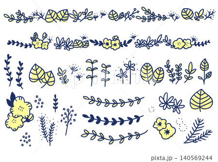 かわいい植物の手描きイラスト素材 140569244