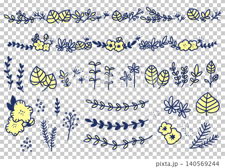かわいい植物の手描きイラスト素材 140569244