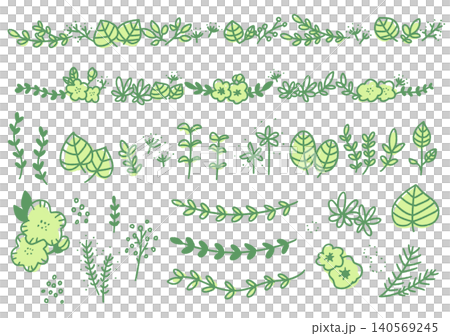 可愛的手繪植物插圖 可愛的手繪植物插圖 140569245