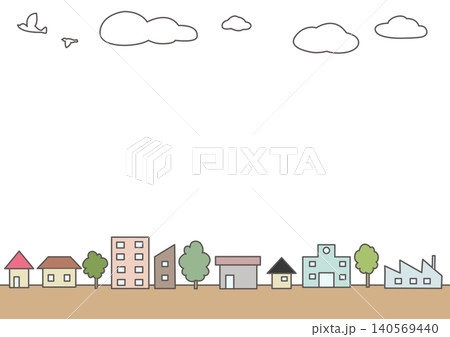 かわいい街並みの背景イラスト素材 かわいい街並みの背景イラスト素材 140569440