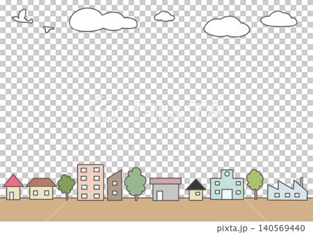 かわいい街並みの背景イラスト素材 かわいい街並みの背景イラスト素材 140569440