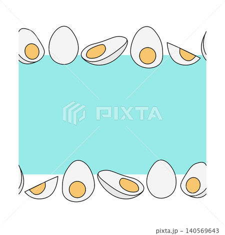 boiled eggs with yolks Egg colored horizontal border frame template hand drawn illustration. Vector graphic line art. Perfect for invitation cards for package, holiday design, fabric and textile. boiled eggs with yolks Egg colored horizontal border frame template hand drawn illustration. Vector graphic line art. Perfect for invitation cards for package, holiday design, fabric and textile. 140569643