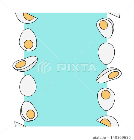 boiled eggs with yolks Egg colored Vertical border frame template hand drawn illustration. Vector graphic line art. Perfect for invitation cards for package, holiday design, fabric and textile. boiled eggs with yolks Egg colored Vertical border frame template hand drawn illustration. Vector graphic line art. Perfect for invitation cards for package, holiday design, fabric and textile. 140569650