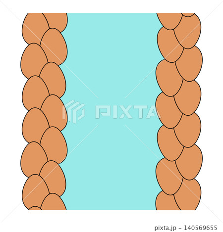 Egg colored Vertical border frame template hand drawn illustration. Vector graphic line art. Perfect for cafe logo, branding, packaging, labels, and modern decor design. 140569655