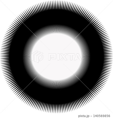 Abstract vector black spike circle frame geometric sharp sunburst shape isolated on white background 140569856