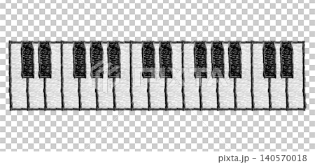 [Piano Key Material] Hand-embroidered Illustration Material 140570018