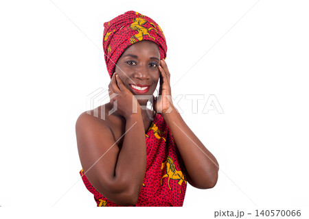portrait of smiling woman in traditional dress 140570066