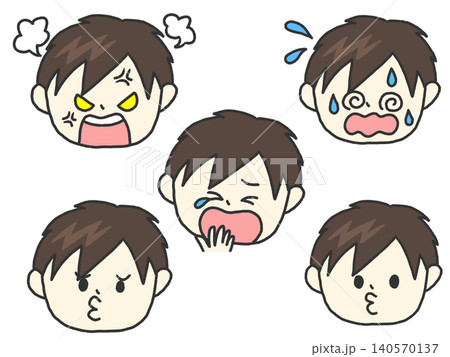 色々な表情の男の子のイラストセット 140570137