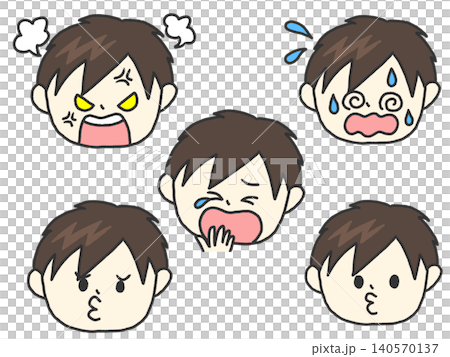 色々な表情の男の子のイラストセット 140570137