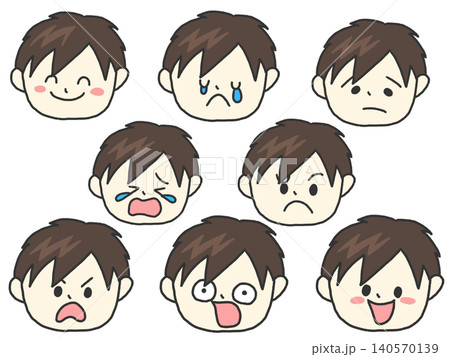 色々な表情の男の子のイラストセット 3 色々な表情の男の子のイラストセット 3 140570139