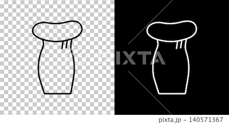 Eryngii mushroom icon. Black and white monochrome vector illustration set. Eryngii mushroom icon. Black and white monochrome vector illustration set. 140571367