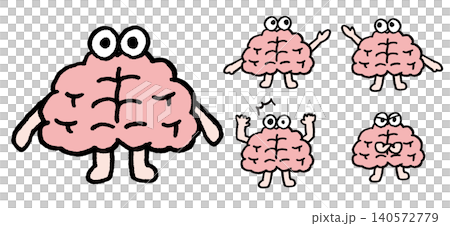 ピンクの脳のかわいいキャラクターイラスト 140572779