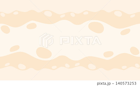 Abstract vector seamless background template with layered wavy borders and cream blobs. Organic liquid shapes frame. 140573253