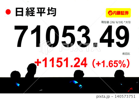 日本の東京都市景観初7万1000円台・株価/終値7万1053円49銭。終値初7万超4日連続最高値更新 140573751