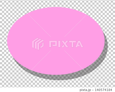 A horizontal pink oval with a shadow, usable as a background or icon base. 140574184