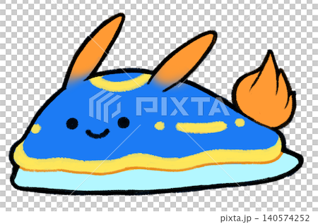 Blue sea slug character Blue sea slug character 140574252