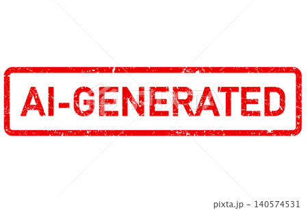 AI-generated content postal stamp, AI-assisted misleading fake photo or video, AI media, vector AI-generated content postal stamp, AI-assisted misleading fake photo or video, AI media, vector 140574531