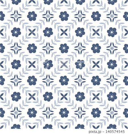 Scandinavian geometric floral seamless pattern 140574545