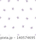 Minimal seamless pattern with purple butterflies on white 140574695