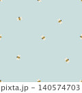 Minimal seamless pattern with small bees on soft blue background 140574703