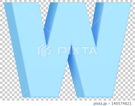 3D材質_字母_W_淺藍色 140574821