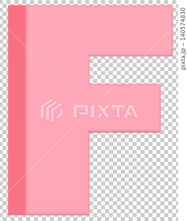 3D素材_アルファベット_F_ピンク 3D素材_アルファベット_F_ピンク 140574830