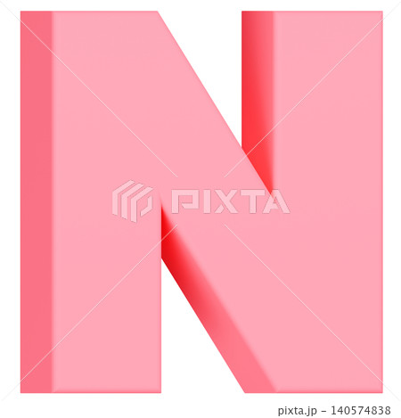 3D素材_アルファベット_N_ピンク 3D素材_アルファベット_N_ピンク 140574838
