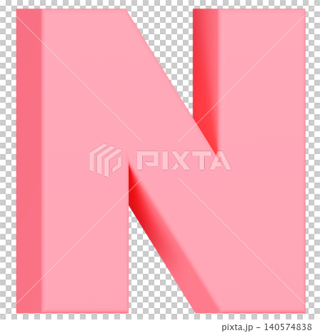 3D素材_アルファベット_N_ピンク 3D素材_アルファベット_N_ピンク 140574838